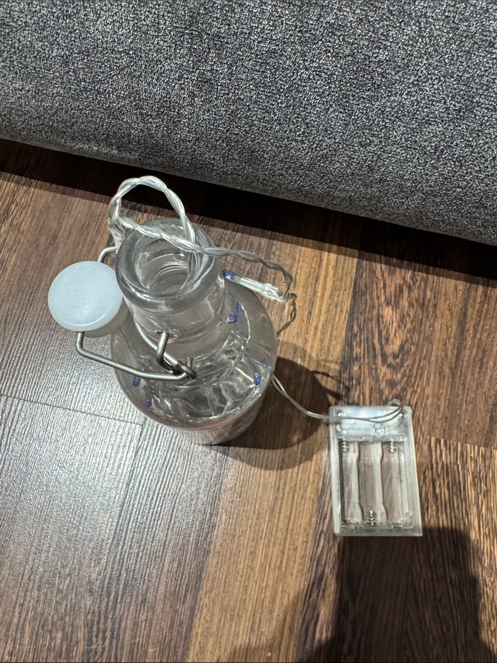 IKEA Clear Glass Bottle Lantern with Red Heart - Picture 9 of 10